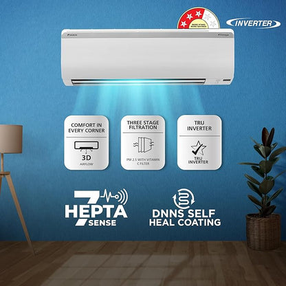 Daikin 1.5 Ton 3 Star Split Inverter AC (GTKC48UV16W,RKCG48UV16W WITHOUT KIT