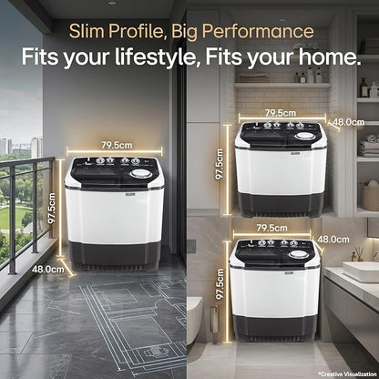 LG 8Kg Semi Automatic Washing Machine, Roller Jet Pulsator + Soak, Full Dark Blue, 5 Star MODEL  P8015SBAZ