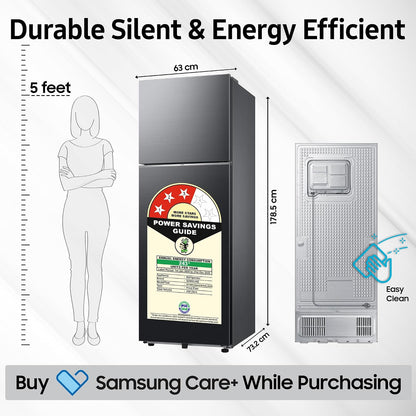 Samsung 350 L, 3 Star, Convertible 5-in-1, Digital Inverter, Frost Free Double Door, WiFi Enabled Bespoke AI Refrigerator (RT38DG5A4DBXHL, Luxe Black)