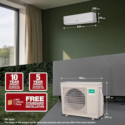O General 1 Ton 3 Star Inverter Split AC, ASGG12CPWA-B