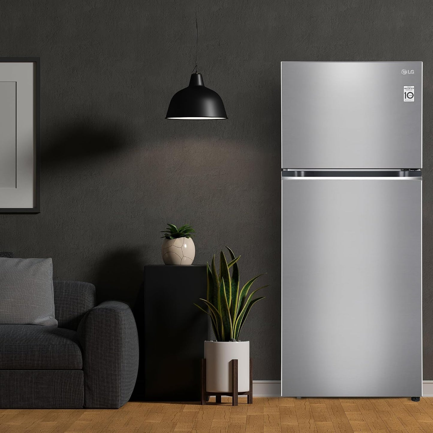 LG 398 L Frost Free Double Door 3 Star Convertible Refrigerator with Smart Inverter Compressor (Shiny Steel, GL-S422SPZX)