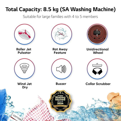LG 8.5 kg Semi Automatic Top Load Grey (P8525SGAZ)
