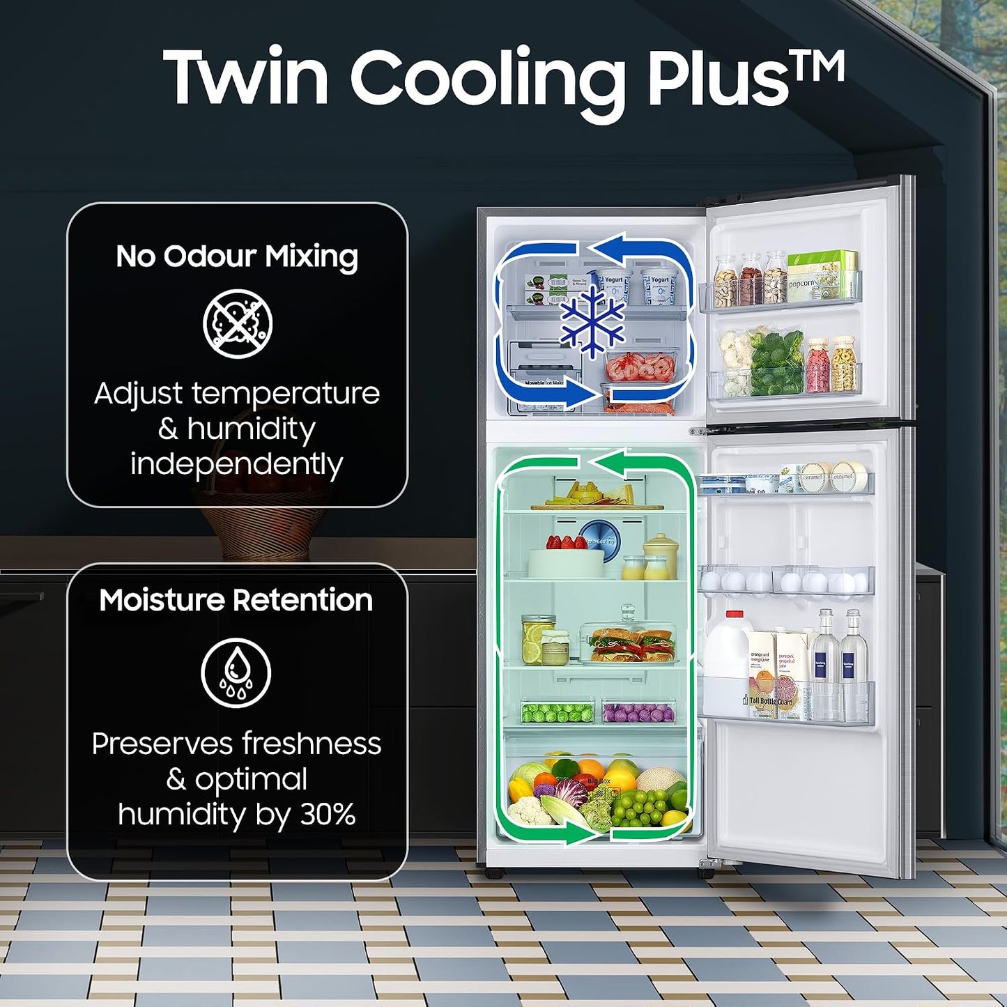 Samsung 301 L Frost Free Double Door 2 Star Refrigerator with Convertible 5-in-1, Digital Inverter, Digital Display, 2026 Model (REFINED INOX, RT31H4522S9/HL)