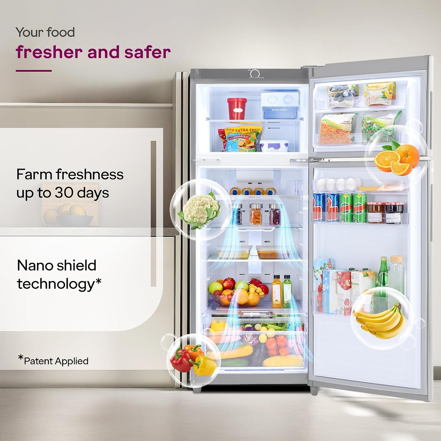 Godrej 244 L 4 Star 5 Years Comprehensive Warranty | AI Powered | Convertible Freezer 6-In-1 Inverter Frost Free Double Door Refrigerator RT EONVALOR 280D RCIF FS ST, Fossil Steel
