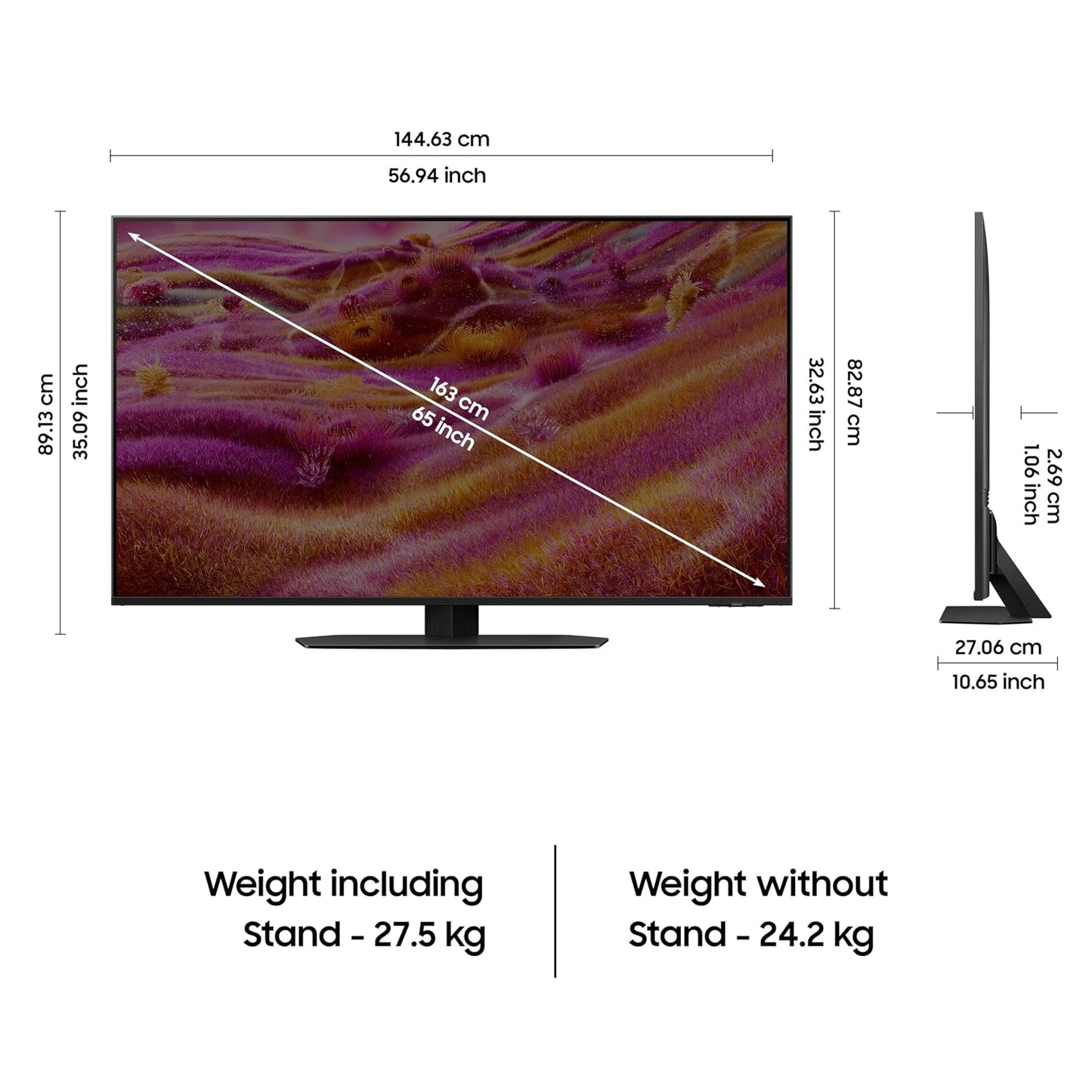 Samsung 163 cm (65 inches) 4K Ultra HD Mini-LED Neo-QLED Smart TV QA65QN90FAULXL
