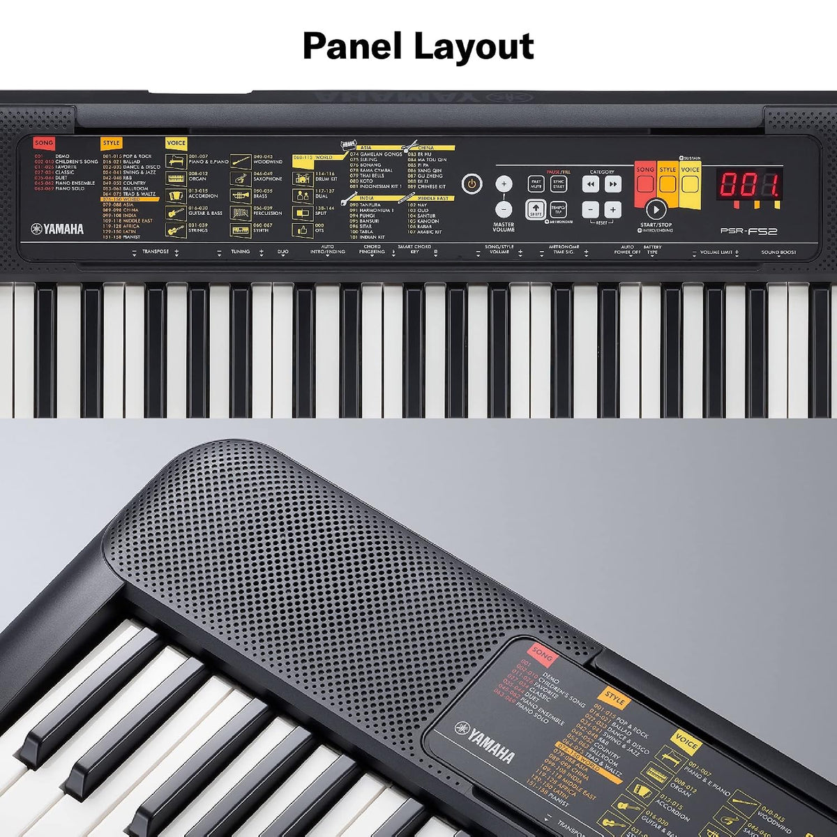 Yamaha PSR-F52 Portable Keyboard – 61 Keys, Lightweight & Compact, Built-in Voices & Styles, USB Connectivity, Ideal for Beginners & Home Use