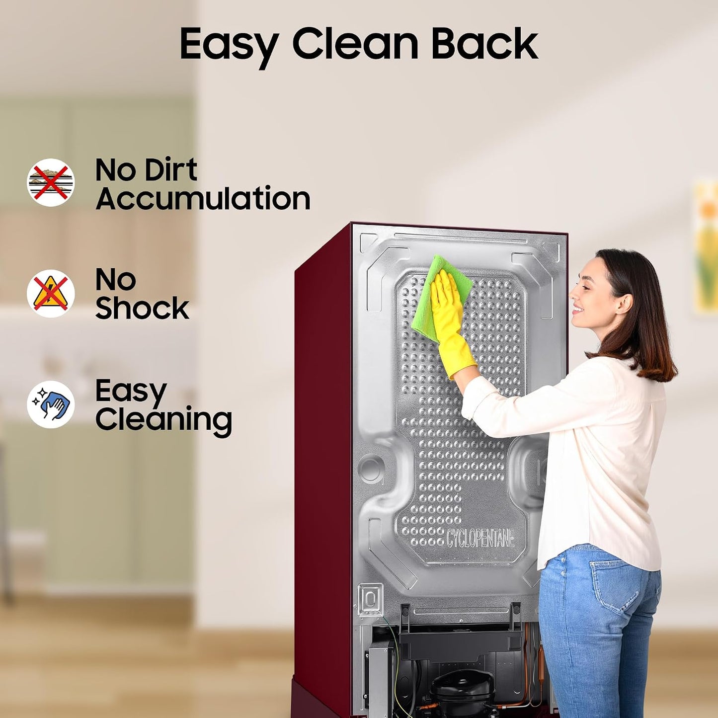 Samsung 189 L, 4 Star, Digital Inverter, Direct-Cool Single Door Refrigerator (RR21H2H24HT/HL, Red, Hydrangea Plum, Base Stand Drawer, Single Touch Defrost, 2026 Model)