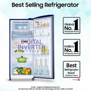 Samsung 183 L Direct Cool Single Door 4 Star Refrigerator with Digital Inverter (Camellia Blue, RR20C1724CU/HL)