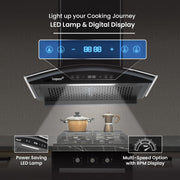 Livpure ETERNA-BLDC-60-FL-HAC 1600 CMH 60 cm Auto Clean Chimney (Wall Mounted, Black)