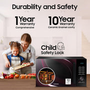 Samsung 28 L Slim Fry, Sensor Cook and Multi Spit Convection Microwave Oven (MC28A5145VR/TL, Black and Pattern,...