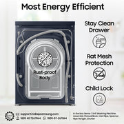 Samsung 12 kg, 5 Star, AI Control, Super Speed, Wi-Fi, Hygiene Steam with Inbuilt Heater, Digital Inverter, Fully-Automatic Front Load Washing Machine (WW12DB8B54GSTL, Navy)
