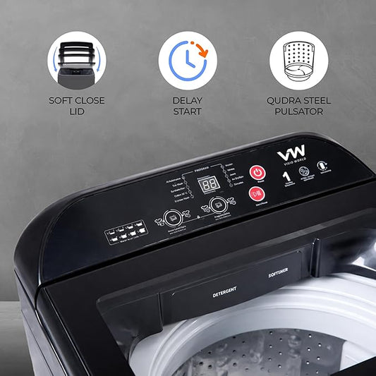 VW 10 kg Fully Automatic Top Load with In-built Heater Black, Grey (V10 HeatPro)