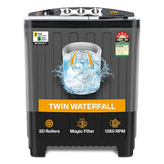 VW 7.5 kg 5 Star Aqua Spin Semi Automatic Top Load Washing Machine AquaSpin0075P (Black)