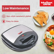 Electric Sandwich Maker | Non Stick Coating Plates | Power Indicators 2 Slice Sandwich Maker. (Grill KO 525)