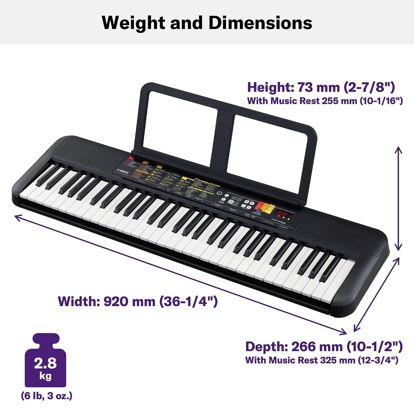 Yamaha PSR-F52 Portable Keyboard – 61 Keys, Lightweight & Compact, Built-in Voices & Styles, USB Connectivity, Ideal for Beginners & Home Use
