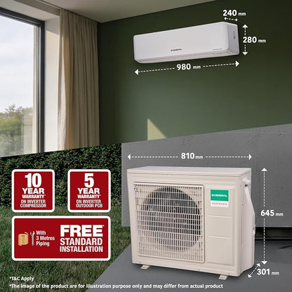O GENERAL 2.0 TON 3 STAR INVERTER SPLIT AC ASGG24CPWA