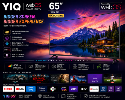 YIQ 65" WebOS Smart 4K LED TV