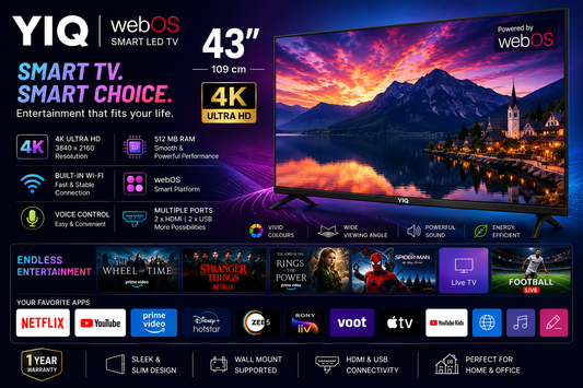 YIQ 43" WebOS Smart 4K LED TV