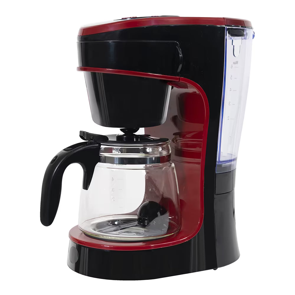BPL PX BDCMD0016C 720ml 750W Coffee Maker with Removable Filter, Black & Cherry 3 Cups Coffee Maker (Maroon)