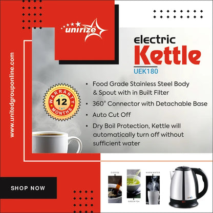 Unirize 1.8 Litres Electric Kettle  1500 WATTS