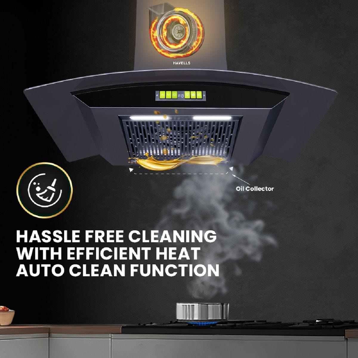 HAVELLS NEO 60 CM CHIMNEY, Curve Shaped