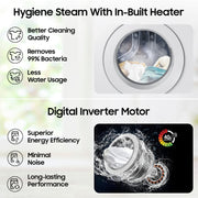 Samsung 7 kg 5 star, Hygiene Steam with Inbuilt Heater, LED Display, Diamond Drum, Digital Inverter Fully Automatic Front Load Silver (WW70R20GLSS/TL)