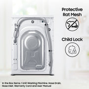 Samsung 7 kg 5 star, Hygiene Steam with Inbuilt Heater, LED Display, Diamond Drum, Digital Inverter Fully Automatic Front Load Silver (WW70R20GLSS/TL)