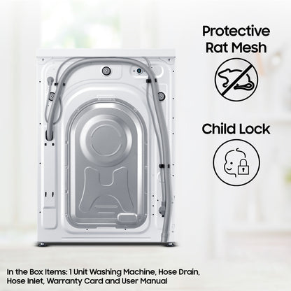 Samsung 7 kg 5 star, Hygiene Steam with Inbuilt Heater, LED Display, Diamond Drum, Digital Inverter Fully Automatic Front Load Silver (WW70R20GLSS/TL)
