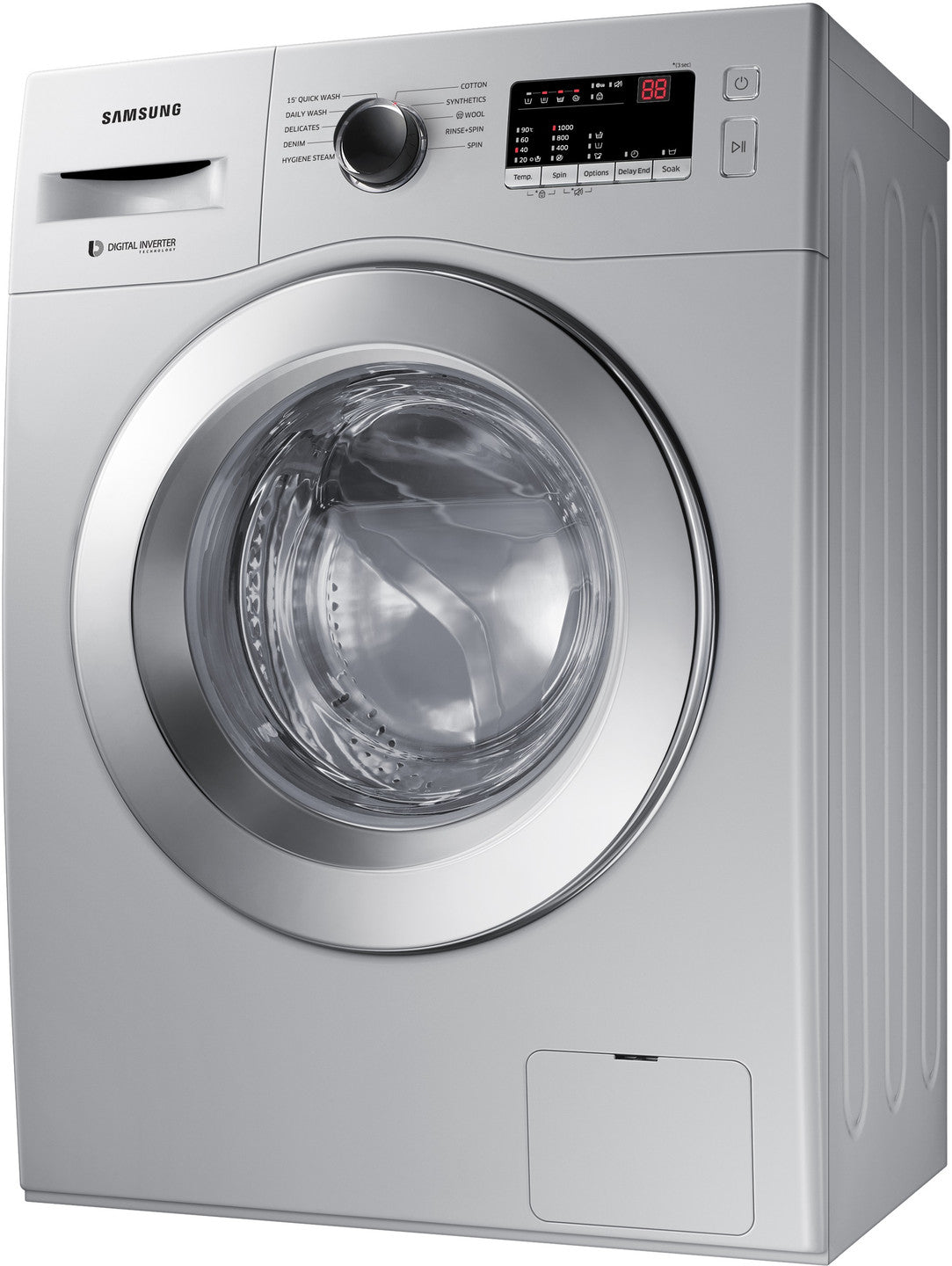 Samsung 7 kg 5 star, Hygiene Steam with Inbuilt Heater, LED Display, Diamond Drum, Digital Inverter Fully Automatic Front Load Silver (WW70R20GLSS/TL)