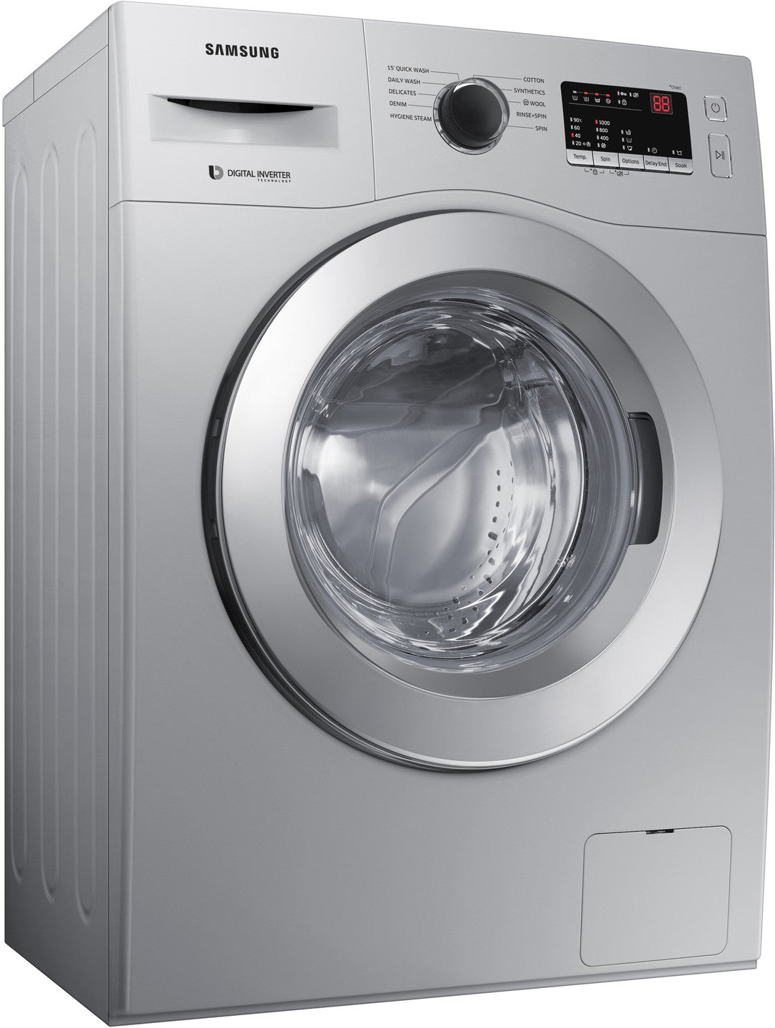Samsung 7 kg 5 star, Hygiene Steam with Inbuilt Heater, LED Display, Diamond Drum, Digital Inverter Fully Automatic Front Load Silver (WW70R20GLSS/TL)