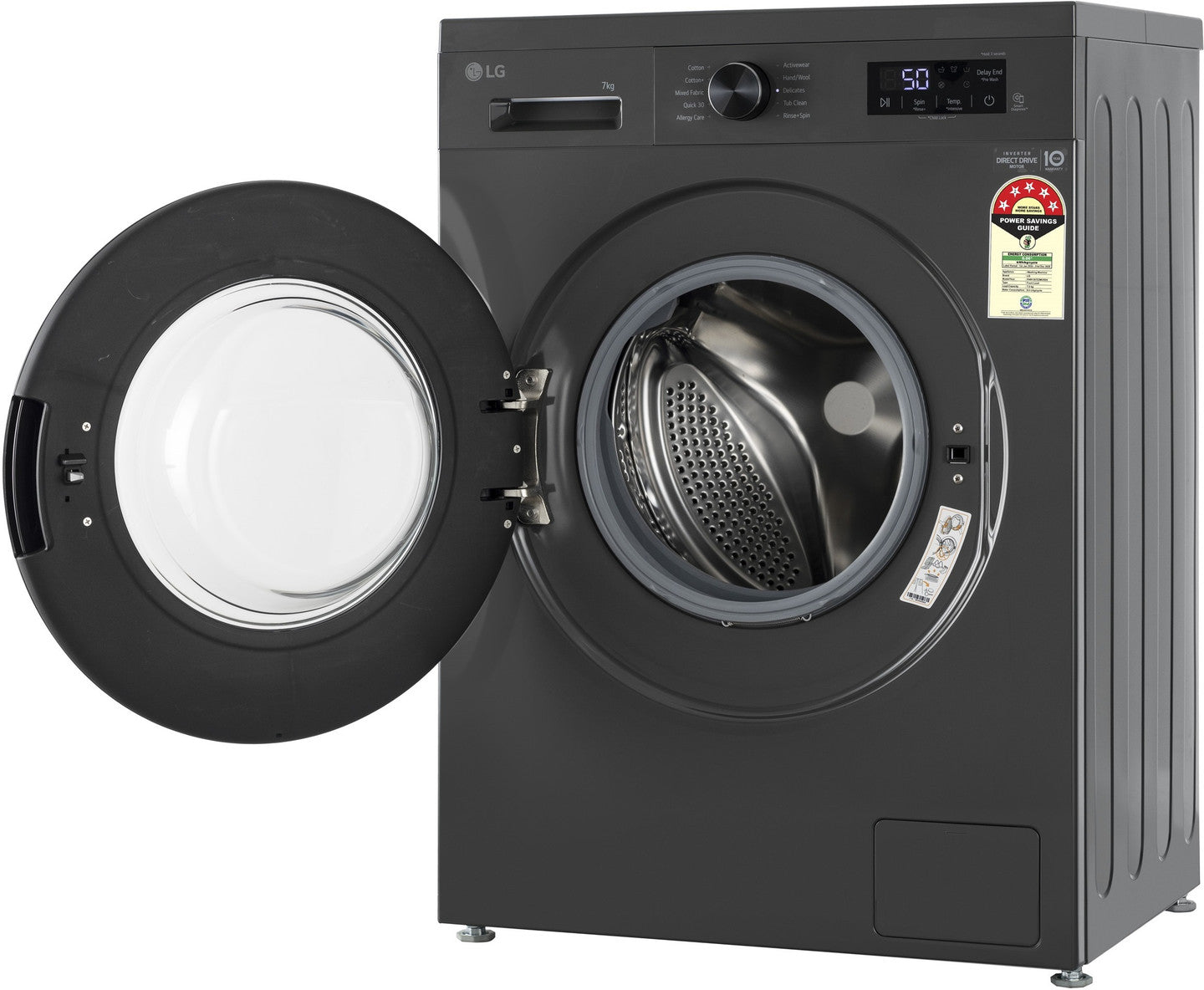 LG Smart Choice, 7 Kg, 5 Star, Steam, Inverter Direct Drive Technology, 6 Motion DD, Fully-Automatic Front Load Washing Machine (FHB1207Z2W, Remove Allergens & Stain, In-Built Heater, Essence White)