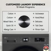 LG Smart Choice, 7 Kg, 5 Star, Steam, Inverter Direct Drive Technology, 6 Motion DD, Fully-Automatic Front Load Washing Machine (FHB1207Z2W, Remove Allergens & Stain, In-Built Heater, Essence White)