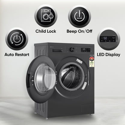 LG Smart Choice, 7 Kg, 5 Star, Steam, Inverter Direct Drive Technology, 6 Motion DD, Fully-Automatic Front Load Washing Machine (FHB1207Z2W, Remove Allergens & Stain, In-Built Heater, Essence White)