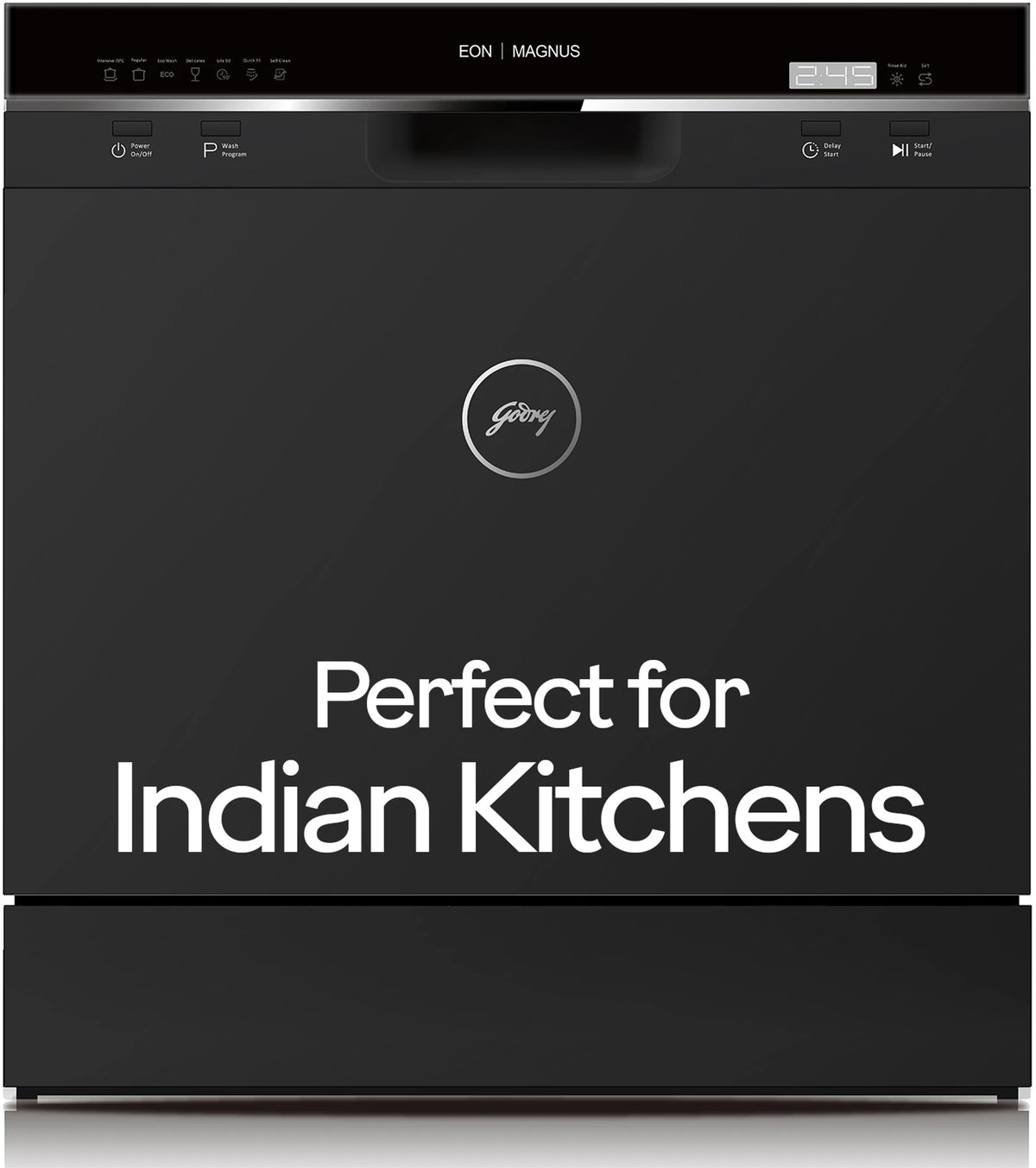 Godrej DWT EON MGNS 8C NF SKBK Free Standing 8 Place Settings Compact With Inbuilt Heater Dishwasher