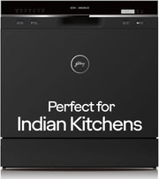 Godrej DWT EON MGNS 8C NF SKBK Free Standing 8 Place Settings Compact With Inbuilt Heater Dishwasher