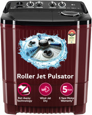 LG 11.5 kg, 5 Star, Roller Jet Pulsator with Soak, Wind Jet Dry Technology, Semi-Automatic Top Load Washing Machine...