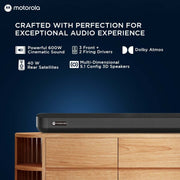 MOTOROLA AmphisoundX Dolby Atmos with Wireless Satellites 600 W Bluetooth Soundbar (Black, 5.1 Channel)