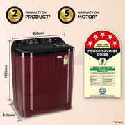 LG 11.5 kg, 5 Star, Roller Jet Pulsator with Soak, Wind Jet Dry Technology, Semi-Automatic Top Load Washing Machine...