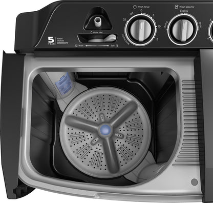 Godrej 8 kg 5 Star With Active Soak Technology With Tri Roto Scrub Pulsator Semi Automatic Top Load Grey (WSEDGE CLS 80 5.0 EN2 M CSGR)