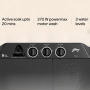 Godrej 7.5 kg 5 Star With Rain Shower Spin Washing Machine Semi Automatic Top Load Grey, White (WS EDGE CLS 75 5.0...