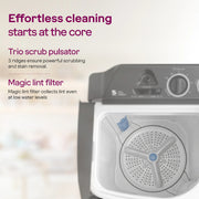 Godrej 7.5 kg 5 Star With Rain Shower Spin Washing Machine Semi Automatic Top Load Grey, White (WS EDGE CLS 75 5.0...