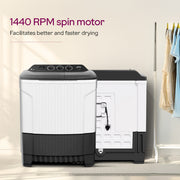 Godrej 7.5 kg 5 Star With Rain Shower Spin Washing Machine Semi Automatic Top Load Grey, White (WS EDGE CLS 75 5.0...