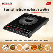 Pigeon 1800 W Induction Cooktop Push Button (Black, Favourite)