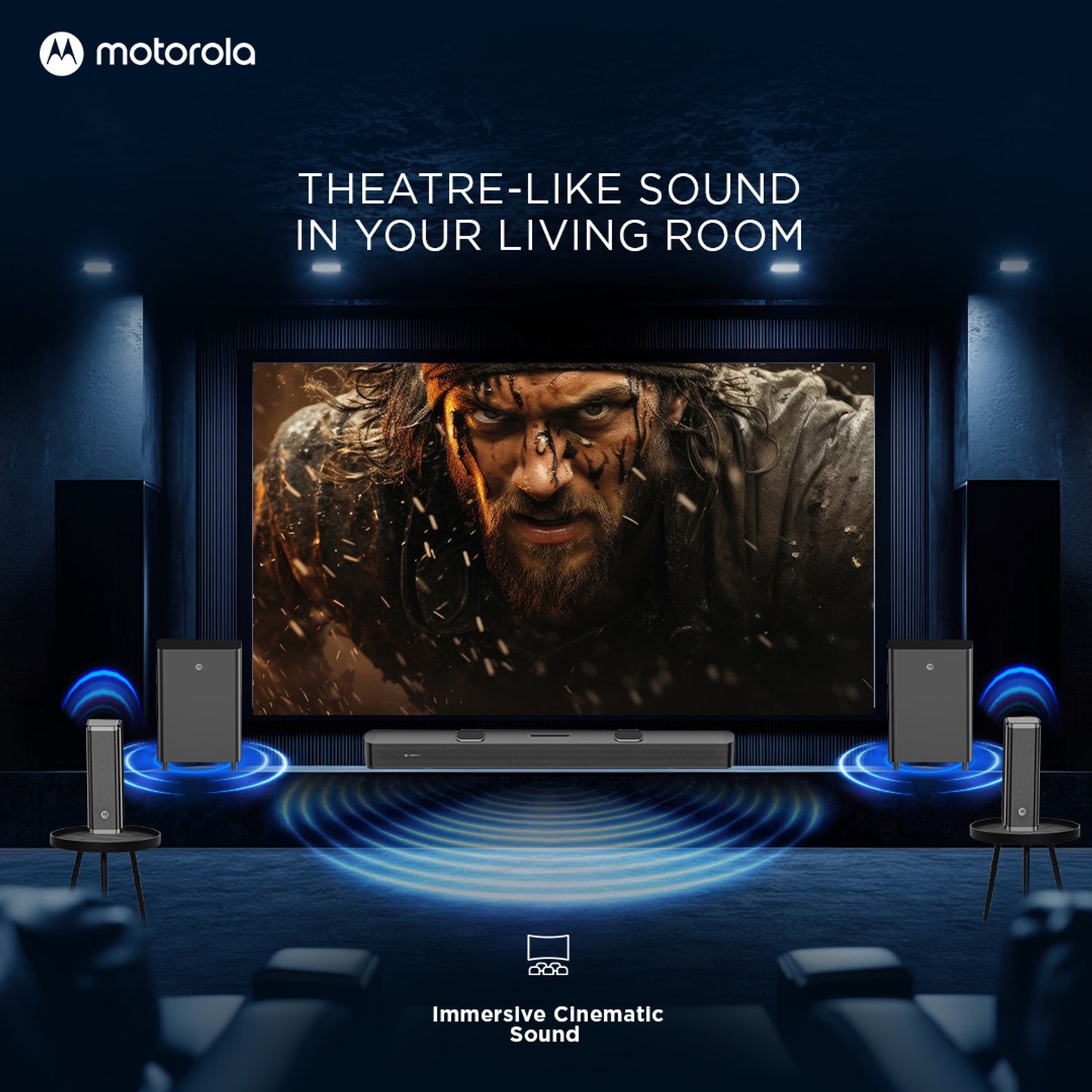 MOTOROLA AmphisoundX Vibe Dolby Atmos 700 W Bluetooth Soundbar (Black, 5.2.4 Channel)