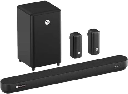 MOTOROLA AmphisoundX Dolby Atmos with Wireless Satellites 600 W Bluetooth Soundbar (Black, 5.1 Channel)