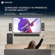 MOTOROLA AmphisoundX Dolby Atmos with Wireless Satellites 600 W Bluetooth Soundbar (Black, 5.1 Channel)