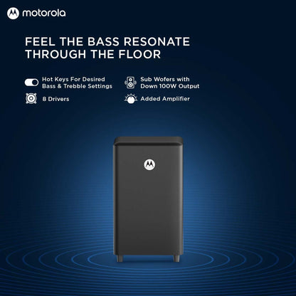 MOTOROLA AmphisoundX Dolby Atmos with Wireless Satellites 600 W Bluetooth Soundbar (Black, 5.1 Channel)