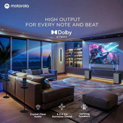 MOTOROLA AmphisoundX Vibe Dolby Atmos 700 W Bluetooth Soundbar (Black, 5.2.4 Channel)