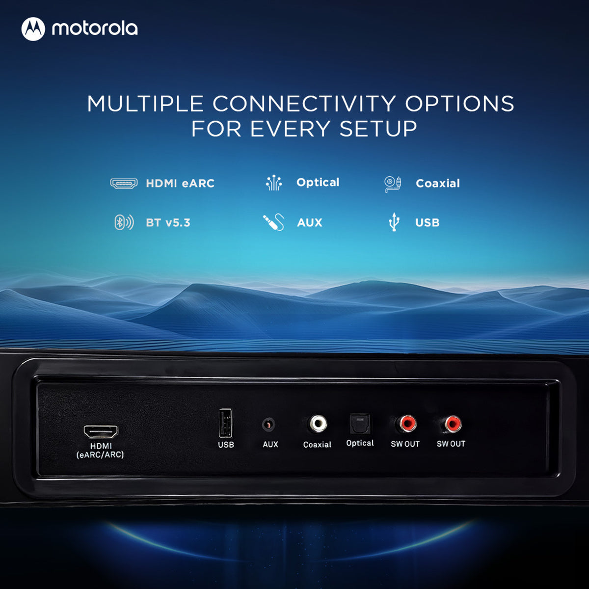 MOTOROLA AmphisoundX Vibe Dolby Atmos 700 W Bluetooth Soundbar (Black, 5.2.4 Channel)