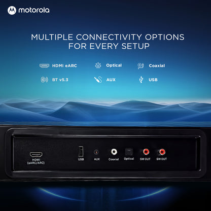 MOTOROLA AmphisoundX Vibe Dolby Atmos 700 W Bluetooth Soundbar (Black, 5.2.4 Channel)